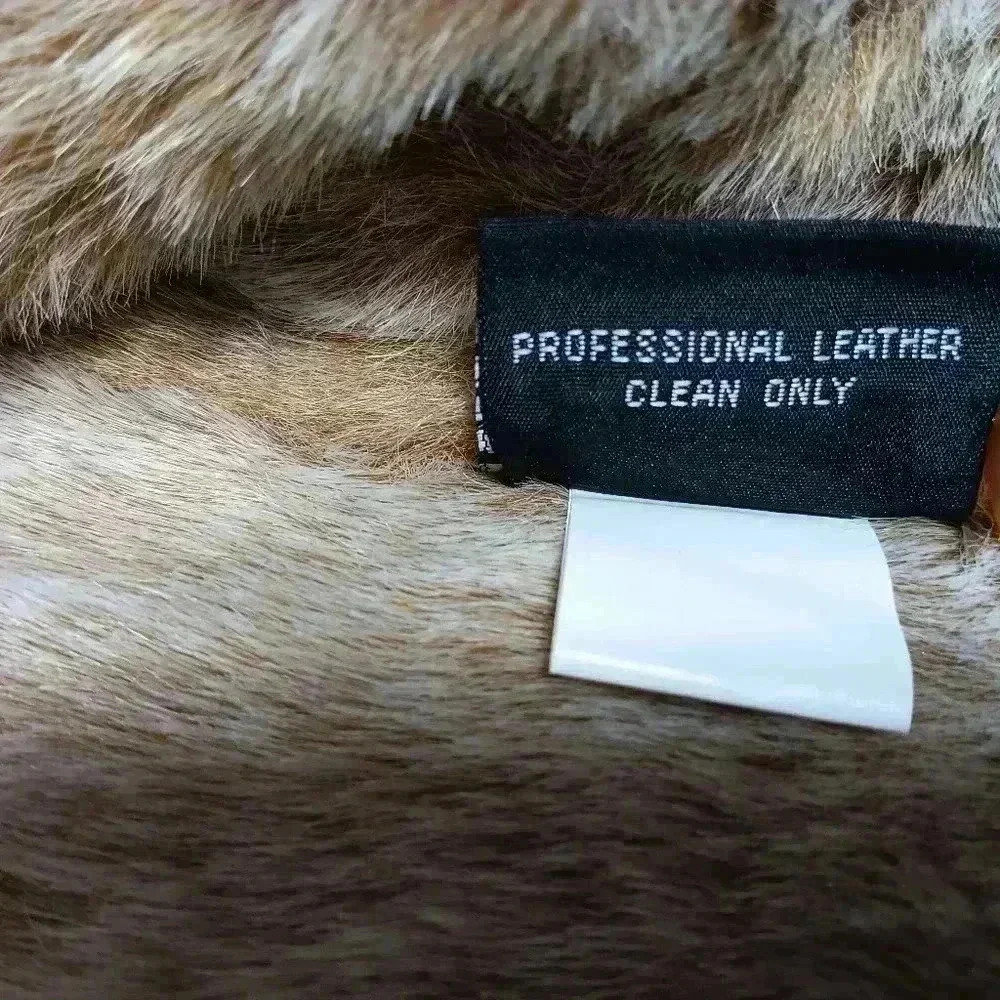 Ladies Leather/Suede Faux fur lined Barn/ Chore Jacket Button Down Coat. 2XL - Picture 8 of 9